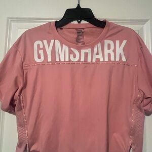 Gymshark Pink Short Sleeve Mesh Panel Workout Tee with White Logo